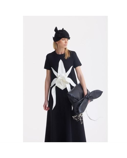 Julia Allert Black Bow-Detail Faux Leather Clutch