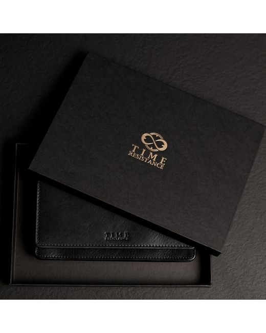Time Resistance Black Leather Continental Wallet