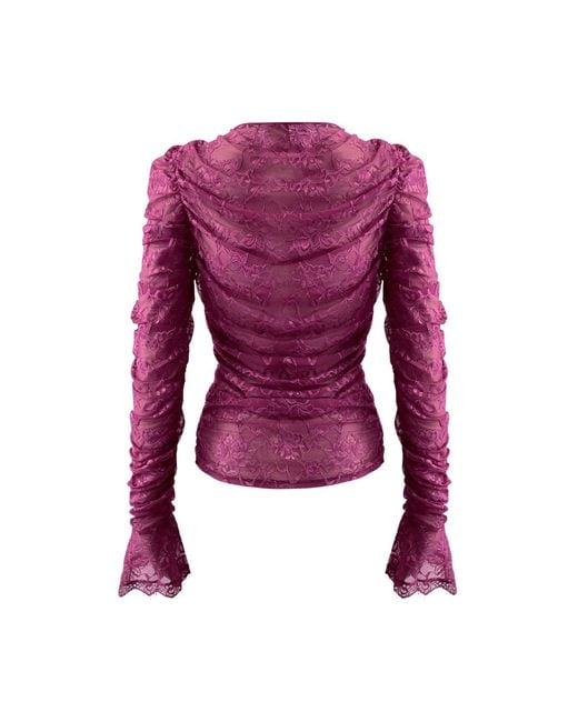 OW Collection Purple Audrey Lace Cardigan