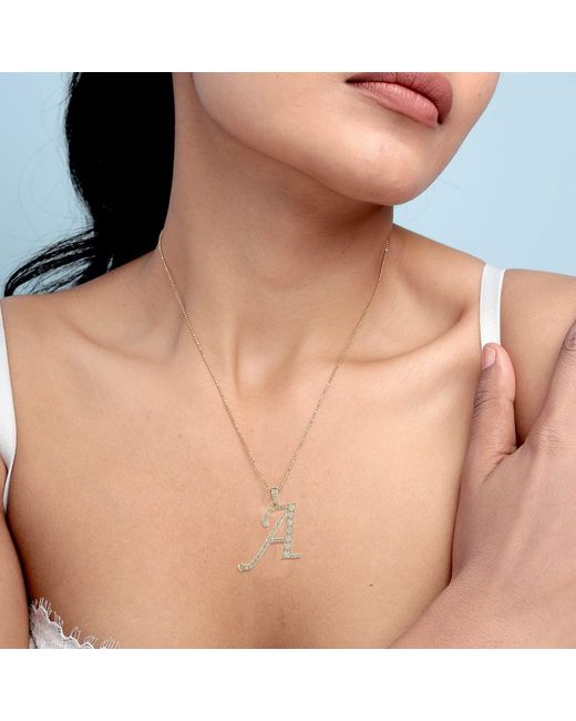 Artisan Metallic Diamond Initial “A” Pendant