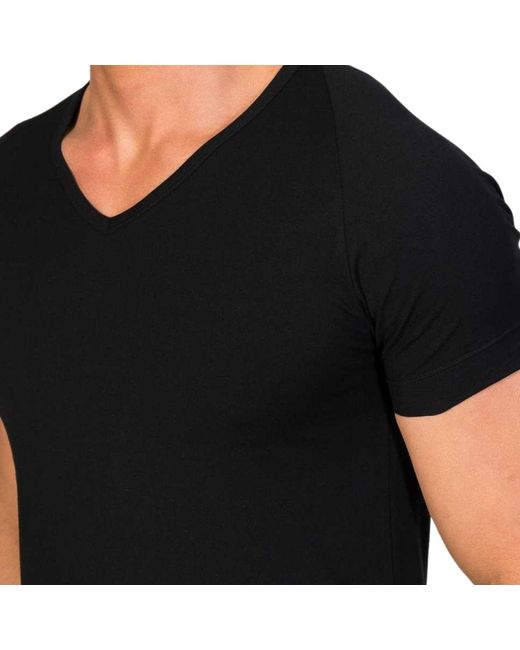 Zd - Zero Defects Black Ranglan V-Neck T-Shirt for men