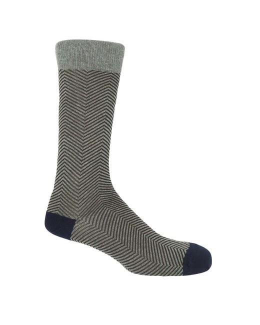 Peper Harow - Made in England Gray Lux Taylor Socks – for men