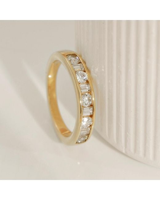 Diamonbliss Metallic Embellished With Swarovski One Carat Mixed Cut Eternity Ring