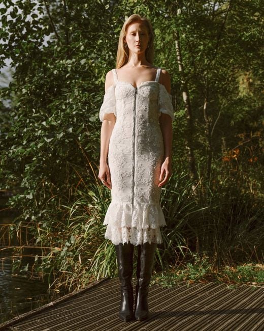 Lor Rein White Elio Lace Dress