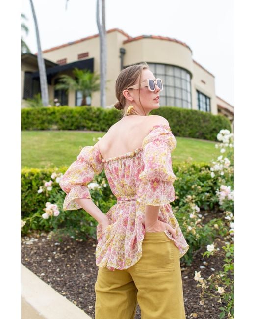 Jennafer Grace Natural Raquel Off The Shoulder Top