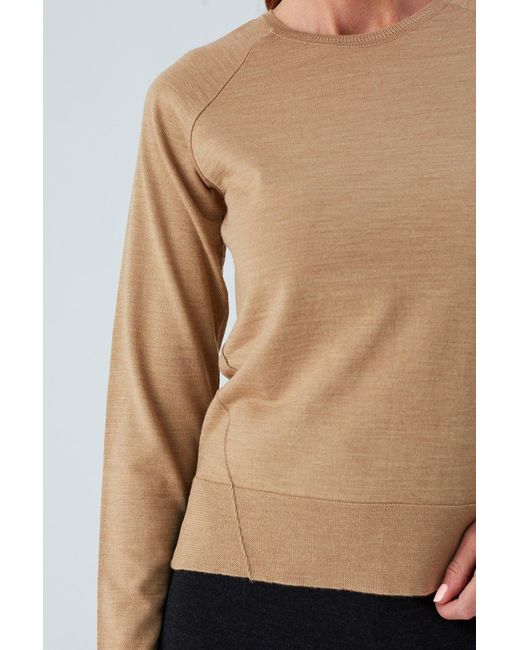 Peraluna Brown Vanessa Slit Detailed Asymmetric Fine Pullover