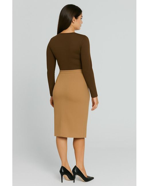 Conquista Green Seal Long Sleeve Faux Wrap Top