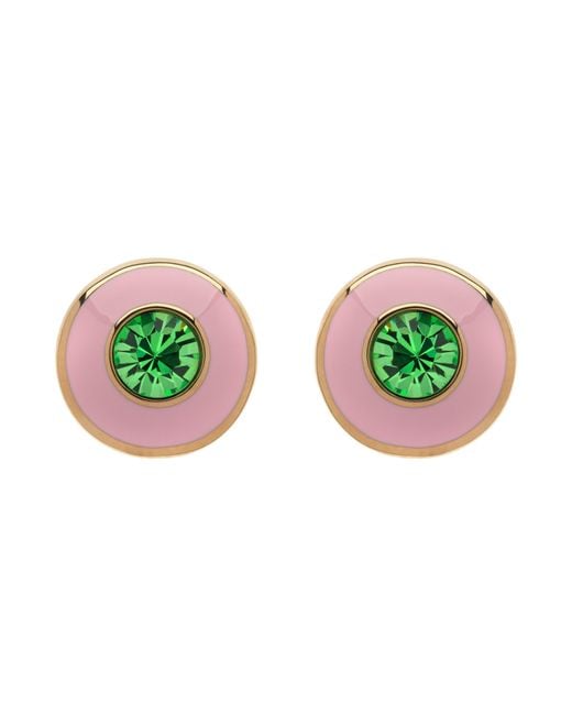 Emma Holland Jewellery Green Peridot Crystal Disc Clip Earrings