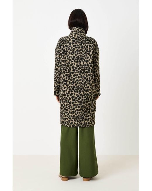 Louche Black Donalda Animal Funnel Neck Coat