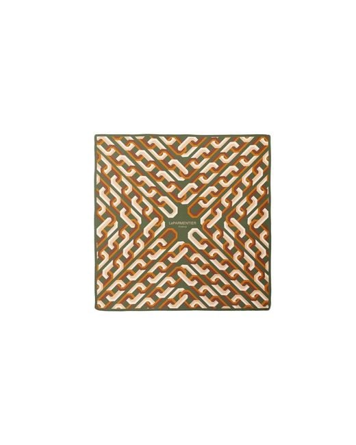 Le Parmentier Natural Chain Motif Bandana Silk Scarf