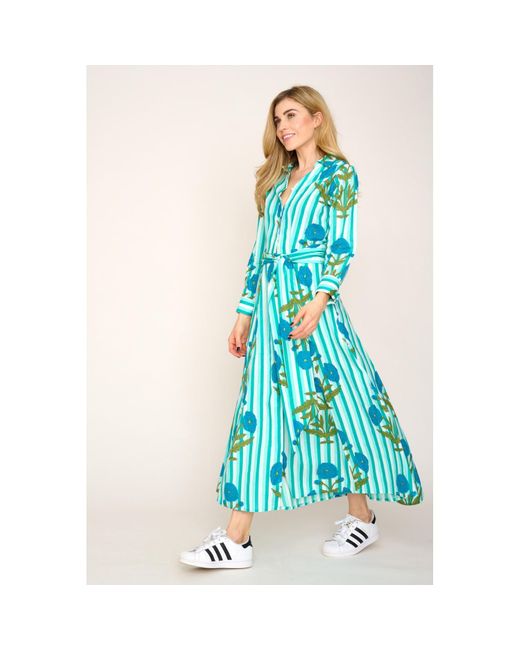 At Last Blue Cotton Marigold Dress