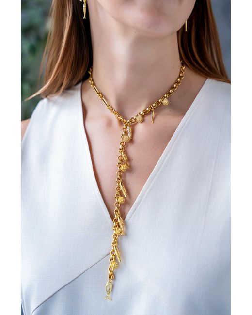 Loni Paul Jewelry Metallic Fish Charm Convertible Necklace