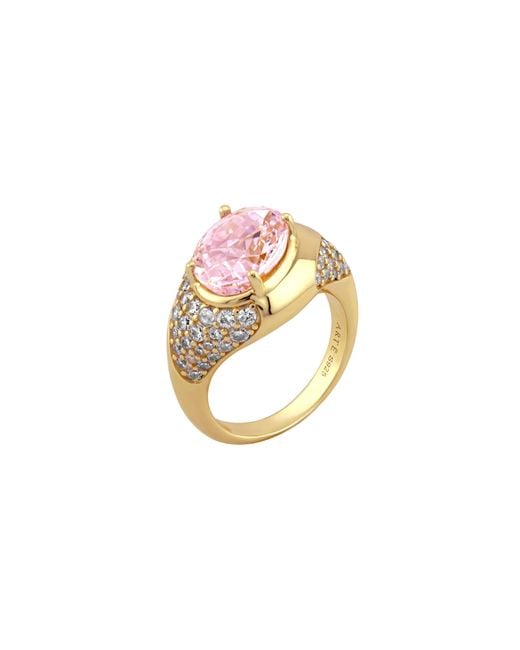 Arte Madrid Pink Sierra Pavé Contour Statement Ring