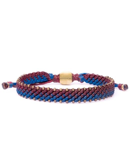 Harbour Uk Men Wine Red & Blue Rope & Bronze Bracelet For Men for men
