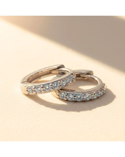 Harfi Blue Aquamarine March Birthstone Small Huggie Hoops