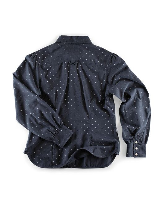 &SONS Trading Co Blue Damsons Western Shirt Polka Dot