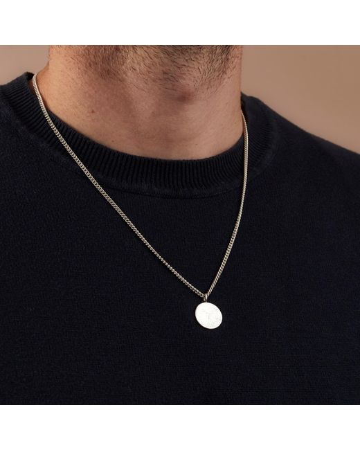Posh Totty Designs Metallic Sterling Silver Men's Molten Disc Necklace for men