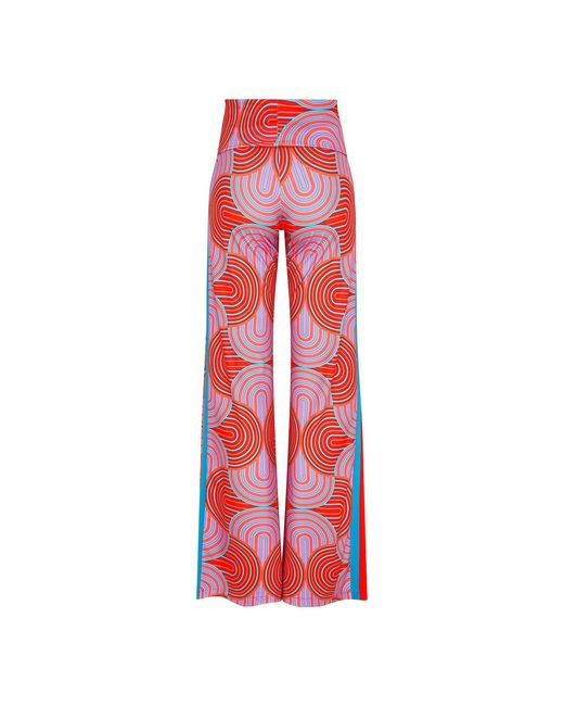 Beatrice von Tresckow Red Labyrinth Stretch Flare Trousers