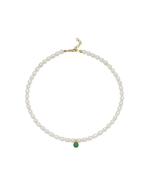 LINYA JEWELLERY Metallic Cosmic Big Pearl Zodiac Necklace Birthtone