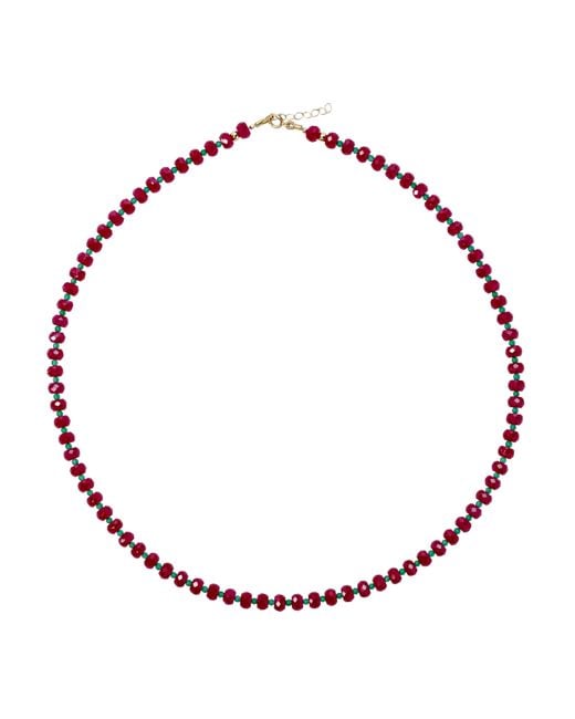 Bombyx House Red Jumbo Ruby Agate Alternating Necklace