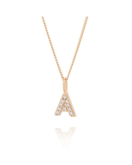 Nellou Jewellery Metallic Initial Sparkle Necklace Plated Sterling