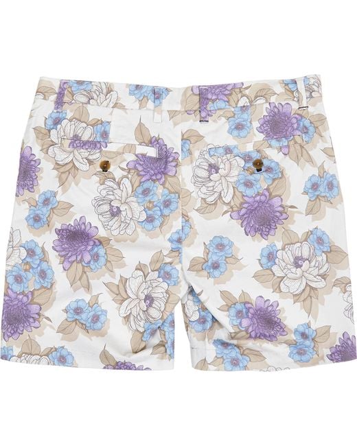 Lords of Harlech Blue Neutrals John Flower Bed Shorts for men