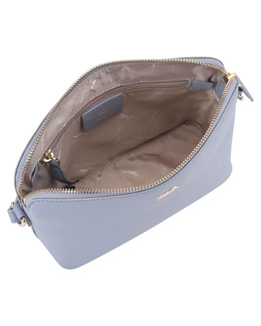 Paul Costelloe Blue Lenya Leather Crossbody Bag