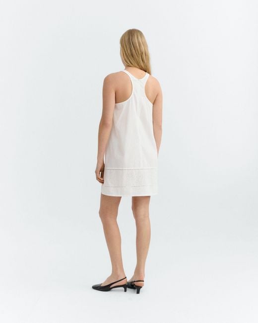 Thinking Mu White Short Embroidered Dress Aniela