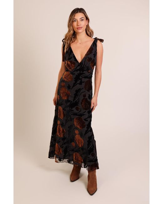 Traffic People Black Burnout Grace Dress