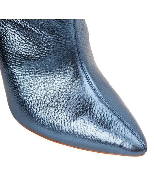 Ginissima Blue Metallic Leather Eva Boots