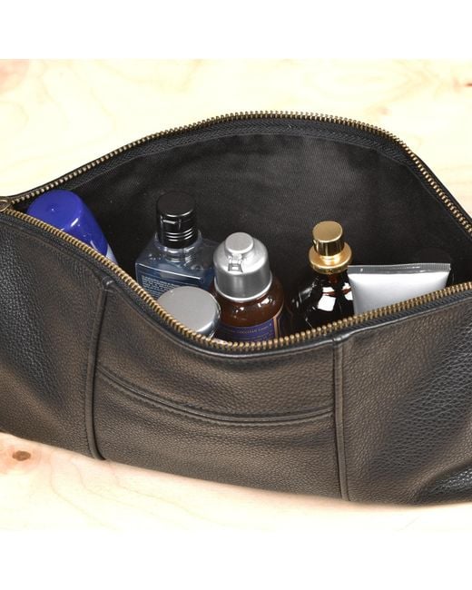 Owen Barry Black Leather Essentials Bag for men