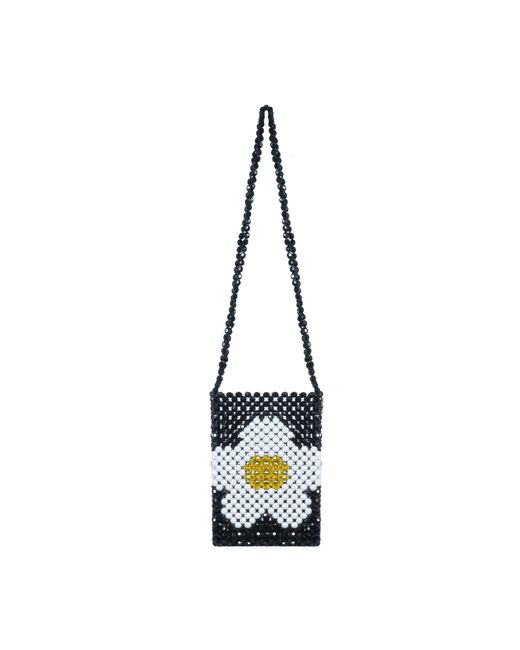 Tillie Beads Blue Beaded & Daisy Crossbody Bag With The Daisy Pocket