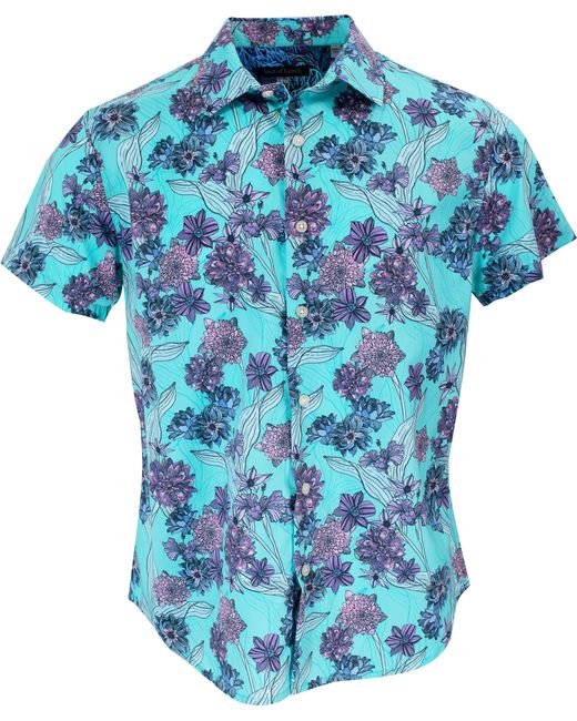 Lords of Harlech Blue Scott Ocean Floral Shirt for men