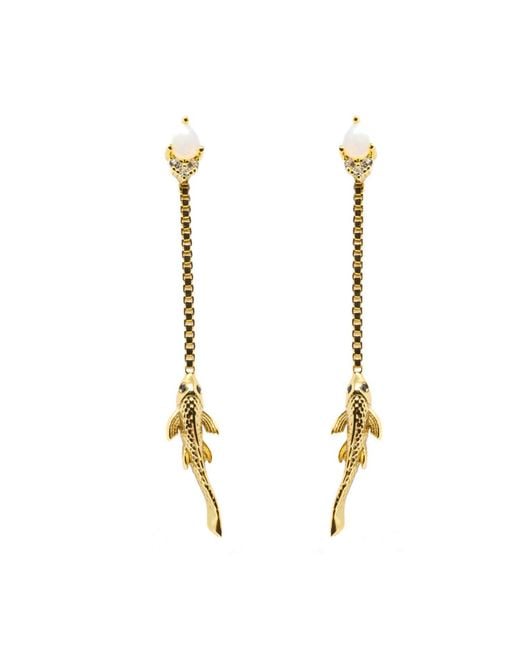 NASI SILVER Metallic Neshama Fish Dangles
