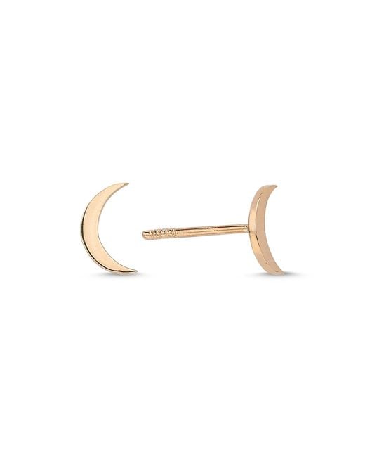 Ecce | Artisan Diamonds Metallic 14K Single Solid Crescent Earring