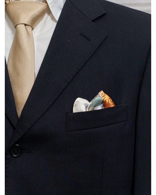 Lost Pattern Blue Los Amores De Frida Silk Pocket Square for men