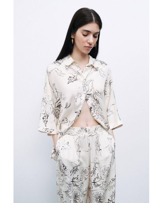 Nocturne Natural Patterned Jacquard Pants