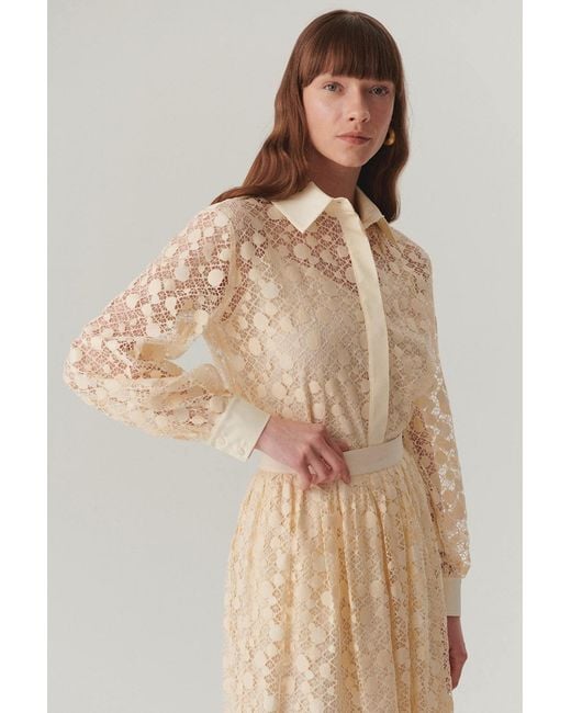 Exquise Natural Neutrals Noelle Cotton Lace Shirt