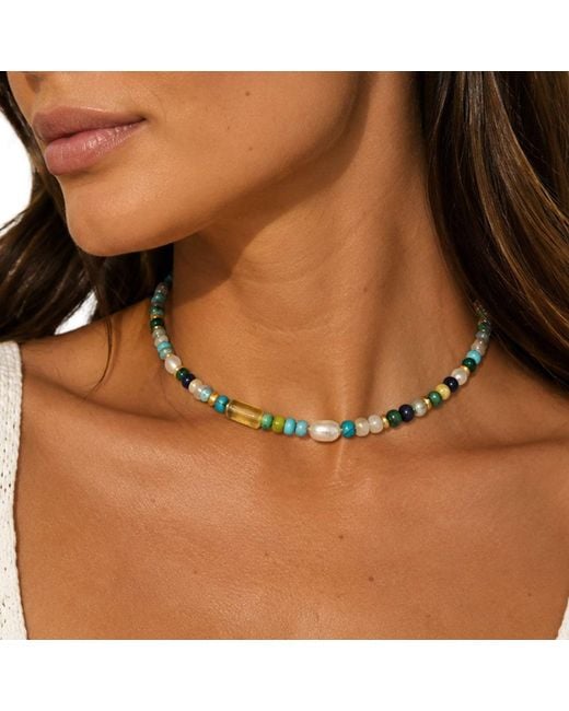 Nialaya Metallic Ocean Mosaic Choker