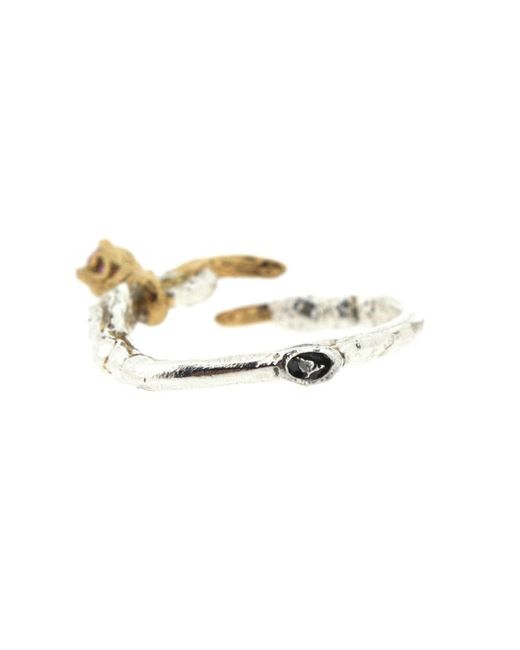 Tessa Metcalfe Metallic Single Claw With An Opal Mini Ring