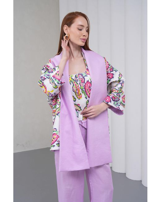 Lumina Eligma Purple The Duality Linen Reversible Jacket