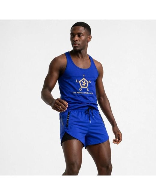 Chuks Collins Blue Logo Printed Tank Top Royal- Diffusion Collection for men