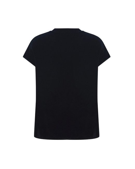 Exquise Black Nyomi Crew Neck Short Sleeve Blouse