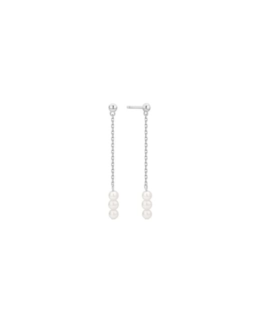 Vanhi White Eden Trio Pearl Drop Earrings