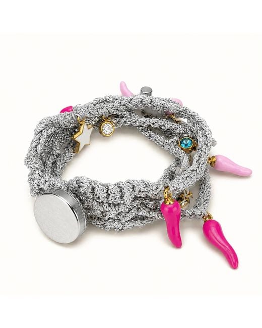 Hilo De Mar Metallic Layered Crochet Bracelet