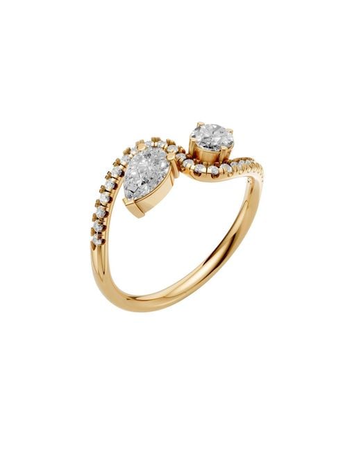 Aya Fine Jewelry Metallic Round, Pear & Oval Lab Diamond Open Bypass Ring