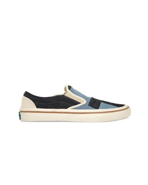 Springa | Unique Vulcanized Sneakers Italian Handmade Blue Son Selvagedge Denim Checked Sneakers for men