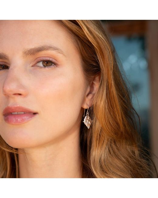 Seven Saints Metallic Capricorn Vintage-Style Dangle Earrings, Rhodium Plated