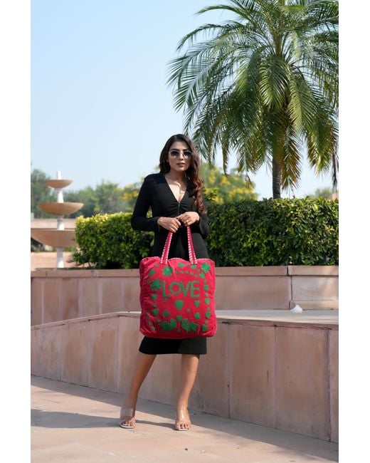 Conscious Yoga Collective Red Love Suzani Tote