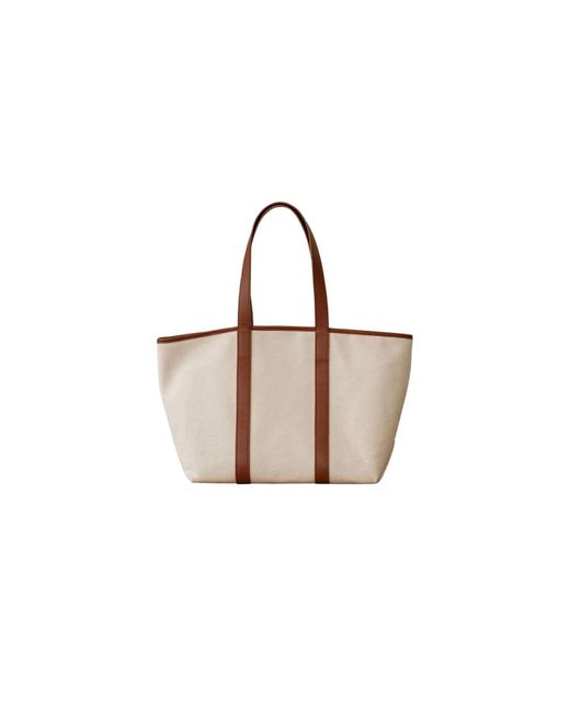 Dāl the Label Natural Neutrals Structured Tote Bag Cream
